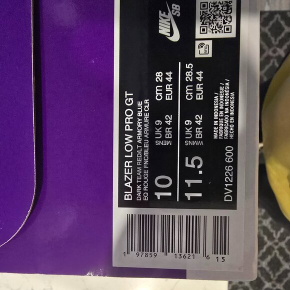 Brand New Nike SB Blazer Low GT Dark Team Red/Black/Light Armory Blue SZ 10 NEW - Picture 8 of 16